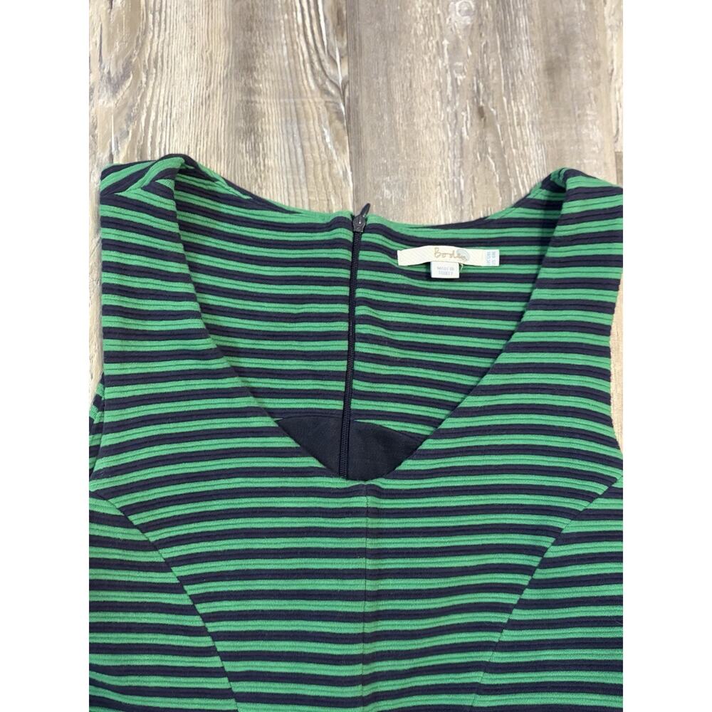 Boden Green and Navy Striped Midi Dress - Picture 4 of 7